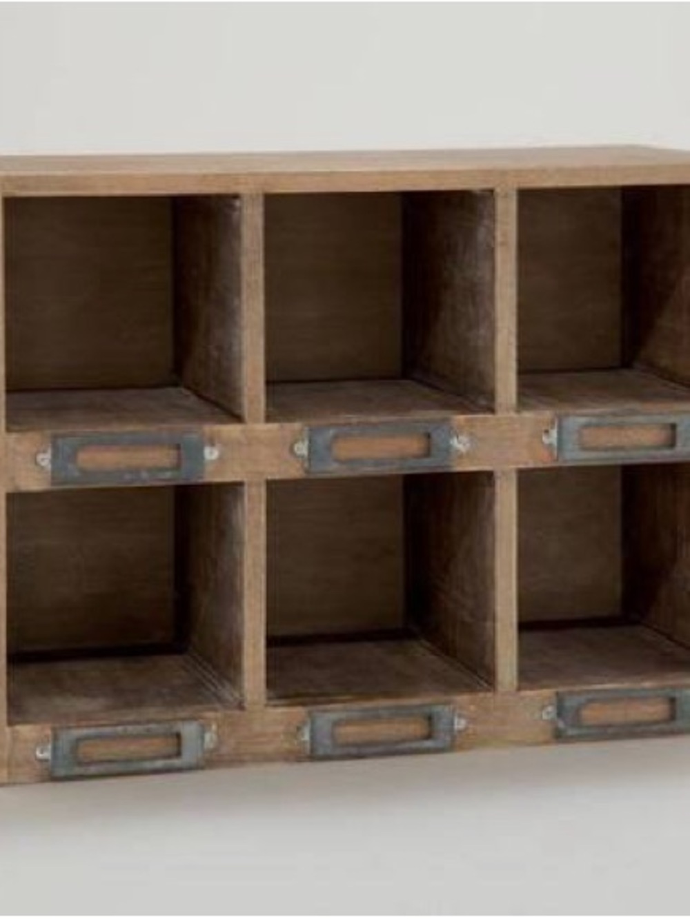 Rustic Wooden 6-Cubby Organizer - Brown